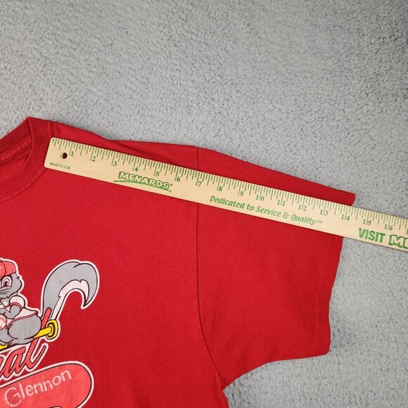 St Louis Cardinals Shirt Extra Large Rally Squirrel Glennon Short Sleeve MLB Red - Picture 5 of 9